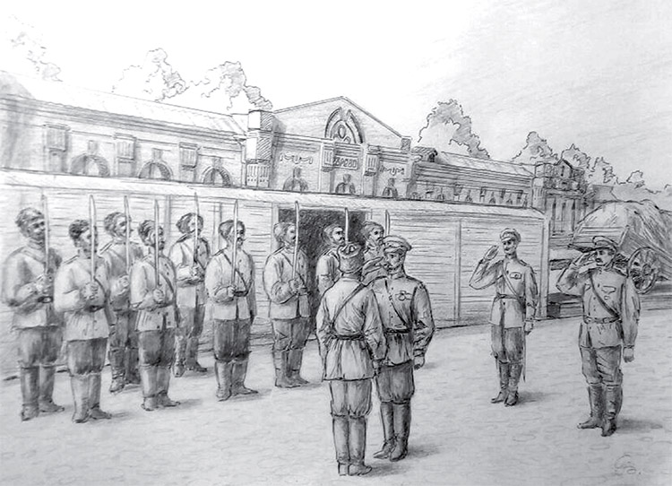 российский император Николай Второй на станции Зверево торжественно прощался с казаки 4-й Донской дивизии